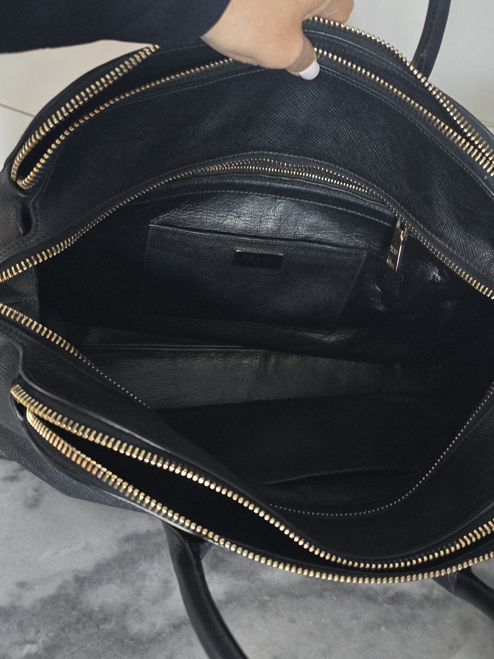 Prada Milano Black Saffiano Leather Dome Satchel with Dust Bag - Picture 10 of 15